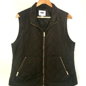 Old Navy Black Quilted Vest (size L)